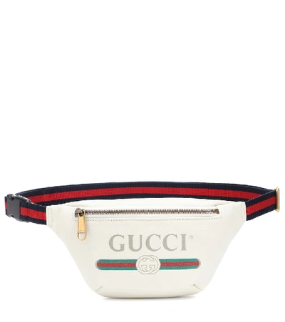 Shop Gucci Printed Leather Belt Bag In White