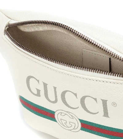 Shop Gucci Printed Leather Belt Bag In White