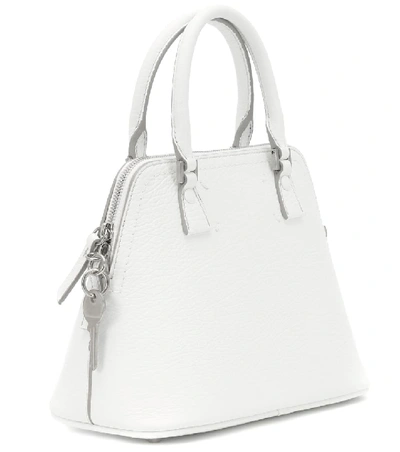 Shop Maison Margiela 5ac Mini Leather Tote In White