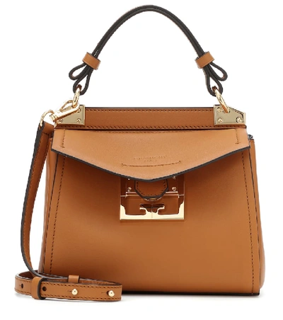 Shop Givenchy Mystic Mini Leather Shoulder Bag In Brown