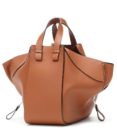Loewe Hammock Small Leather Shoulder Bag In Brown