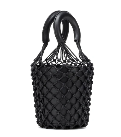 Shop Staud Moreau Leather Bucket Bag In Black