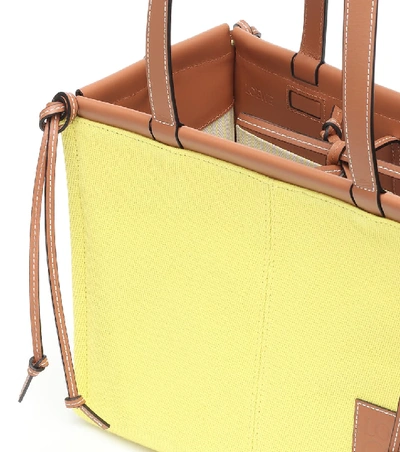 Shop Loewe Cushion Small Canvas Tote In Yellow