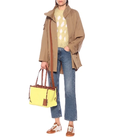Shop Loewe Cushion Small Canvas Tote In Yellow