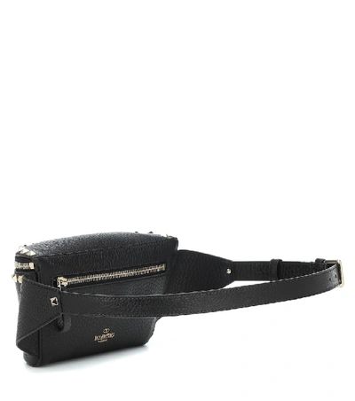 Shop Valentino Garavani Rockstud Spike Leather Belt Bag In Black