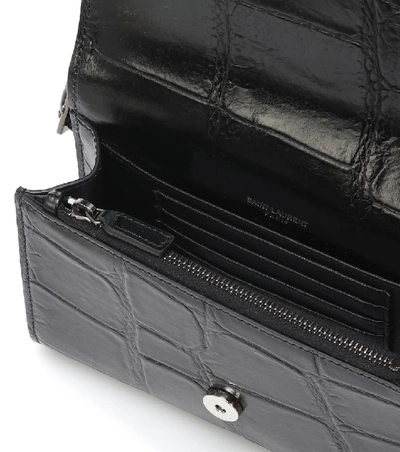 Shop Saint Laurent Kate Leather Belt Bag In Black