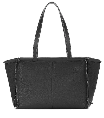 Shop Loewe Cushion Small Leather Tote In Black