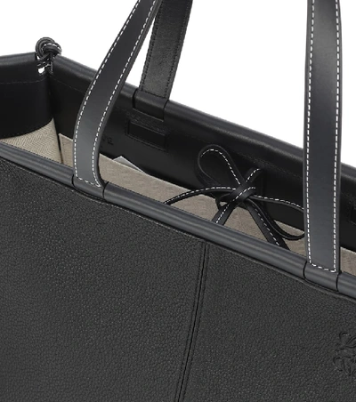 Shop Loewe Cushion Small Leather Tote In Black