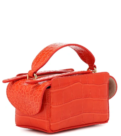 Shop Wandler Yara Box Leather Shoulder Bag In Orange