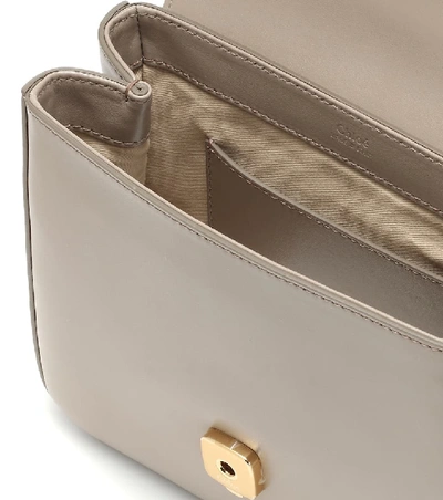 Shop Chloé C Small Leather Shoulder Bag In Grey