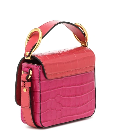Shop Chloé C Mini Leather Shoulder Bag In Pink