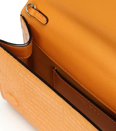 Shop Jimmy Choo Varenne Croc-effect Leather Clutch In Orange