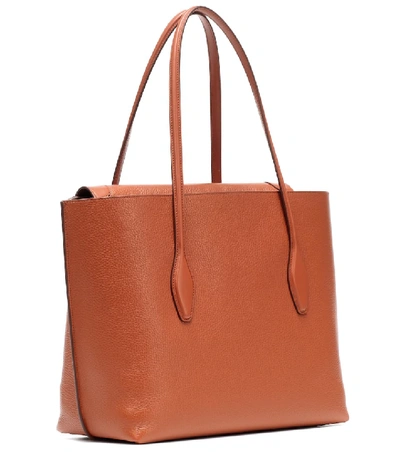 Shop Tod's Joy Small Leather Tote In Brown