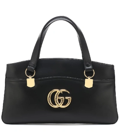 Shop Gucci Arli Large Leather Tote In Black