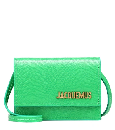 Shop Jacquemus Le Bello Mini Leather Crossbody Bag In Green