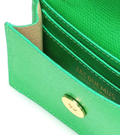 Shop Jacquemus Le Bello Mini Leather Crossbody Bag In Green