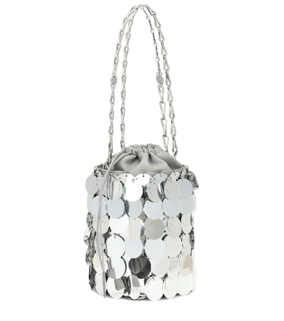 Shop Paco Rabanne Sparkle 1969 Bucket Bag In Silver