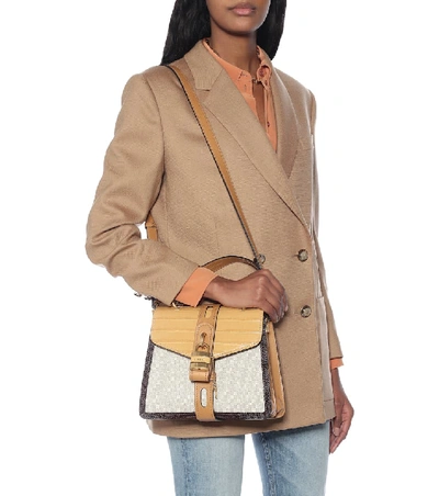 Shop Chloé Aby Day Small Canvas Shoulder Bag In Gold