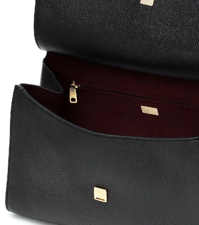 Shop Dolce & Gabbana Sicily Medium Leather Shoulder Bag In Black