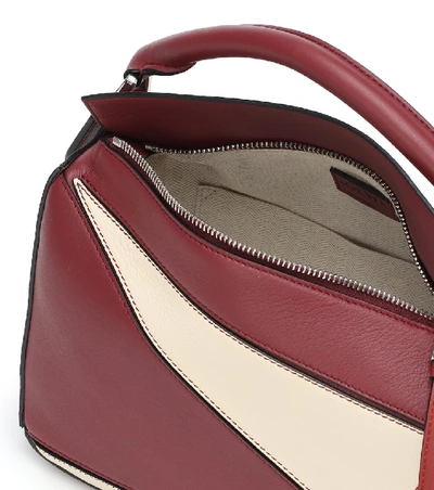 Shop Loewe Puzzle Small Leather Shoulder Bag In Red