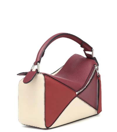 Shop Loewe Puzzle Small Leather Shoulder Bag In Red