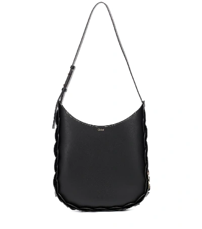 Shop Chloé Darryl Medium Leather Shoulder Bag In Black