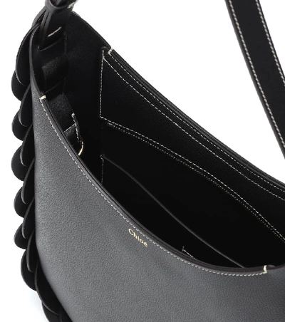 Shop Chloé Darryl Medium Leather Shoulder Bag In Black