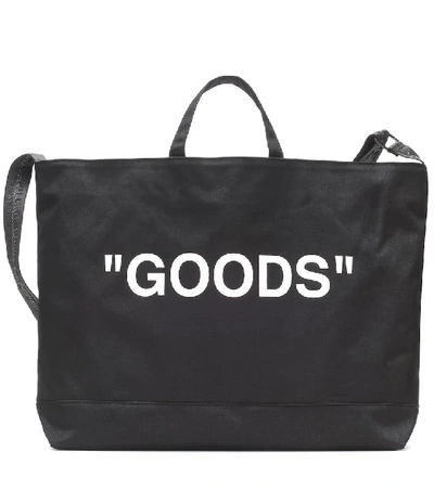 Shop Off-white Printed Nylon Tote In Black