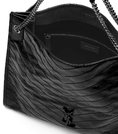 Shop Saint Laurent Niki Large Leather Tote In Black