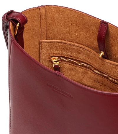 Shop Bottega Veneta Leather Shoulder Bag In Red