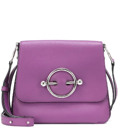 Shop Jw Anderson Disc Leather Shoulder Bag In Purple