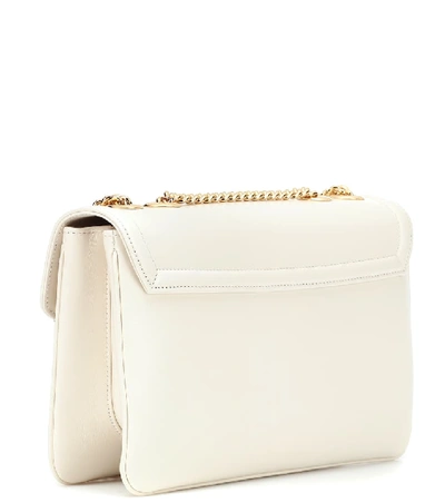 Shop Gucci Rajah Medium Leather Shoulder Bag In White