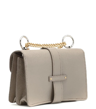 Shop Chloé Aby Medium Leather Shoulder Bag In Grey