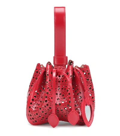 Shop Alaïa Rose-marie Leather Tote In Red