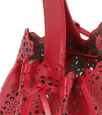 Shop Alaïa Rose-marie Leather Tote In Red