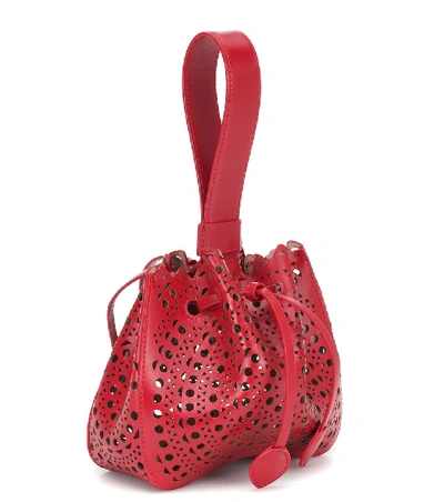 Shop Alaïa Rose-marie Leather Tote In Red