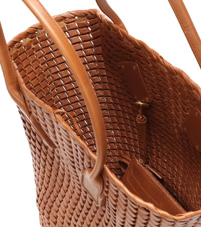 Shop Bottega Veneta Basket Leather Tote In Brown