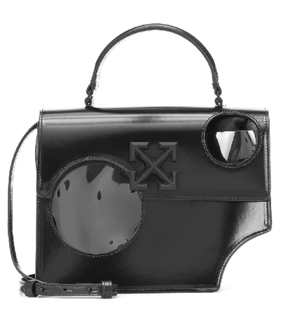 Shop Off-white Meteor 2.8 Jitney Leather Tote In Black