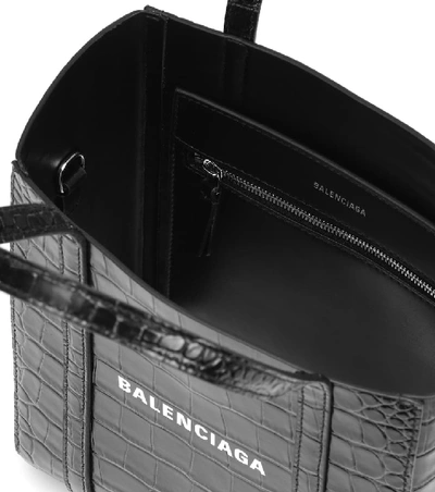 Shop Balenciaga Everyday Xxs Leather Tote In Black