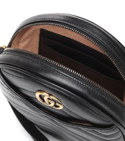 Shop Gucci Gg Marmont Small Leather Clutch In Black