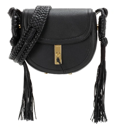 Shop Altuzarra Ghianda Bullrope Saddle Leather Shoulder Bag In Black