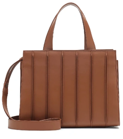 Shop Max Mara Whitney Medium Leather Tote In Brown