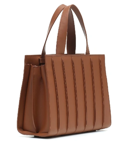 Shop Max Mara Whitney Medium Leather Tote In Brown