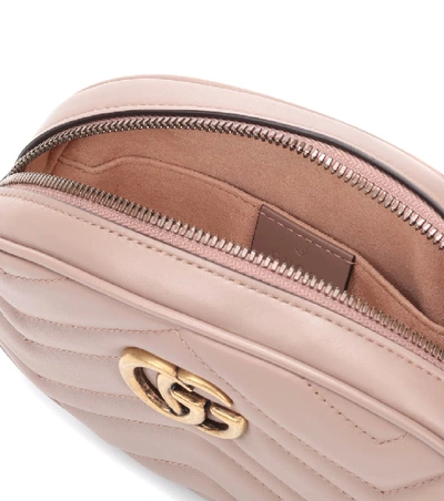 Shop Gucci Gg Marmont Leather Belt Bag In Beige