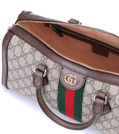 Shop Gucci Ophidia Gg Shoulder Bag In Brown