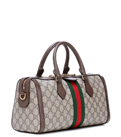 Shop Gucci Ophidia Gg Shoulder Bag In Brown