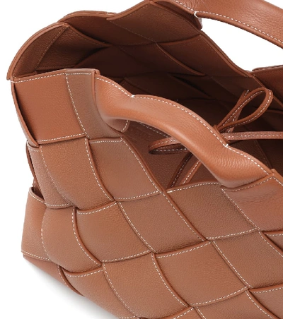 Shop Loewe Woven Leather Tote In Brown