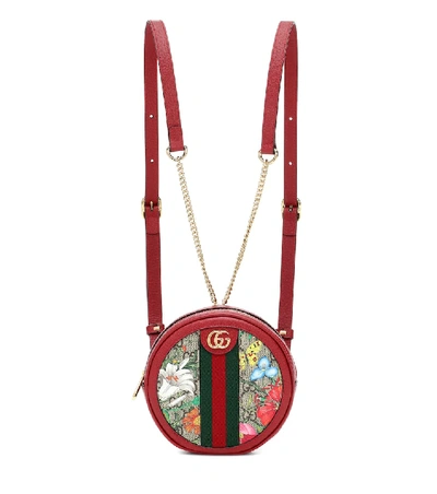 Shop Gucci Ophidia Gg Flora Backpack In Red