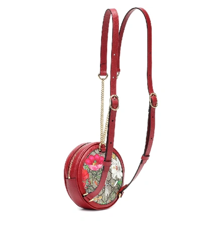 Shop Gucci Ophidia Gg Flora Backpack In Red