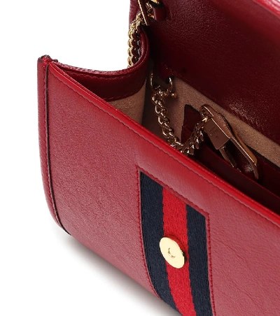 Shop Gucci Rajah Mini Leather Shoulder Bag In Red